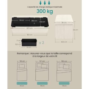 SONGMICS - Reposapiés con Almacenamiento - LSF604W01