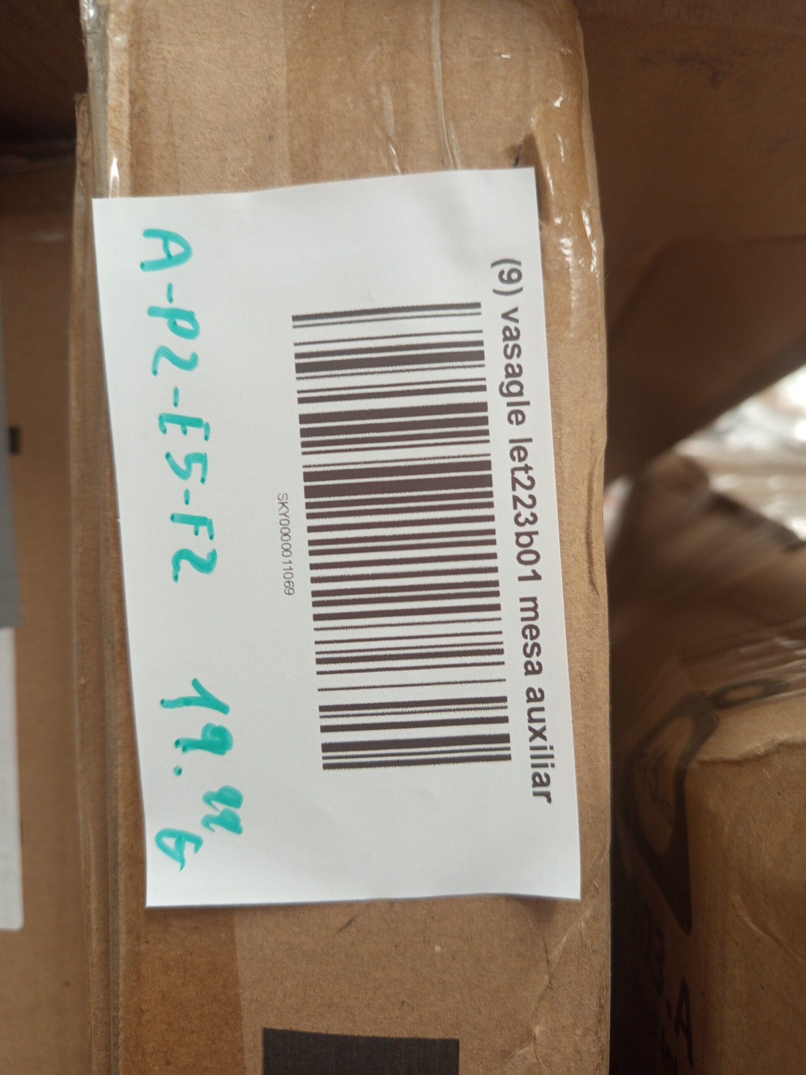 VASAGLE LET223B01 Mesa Auxiliar, Mesa Lateral Redonda con Cesta de Tela. - Imagen 7