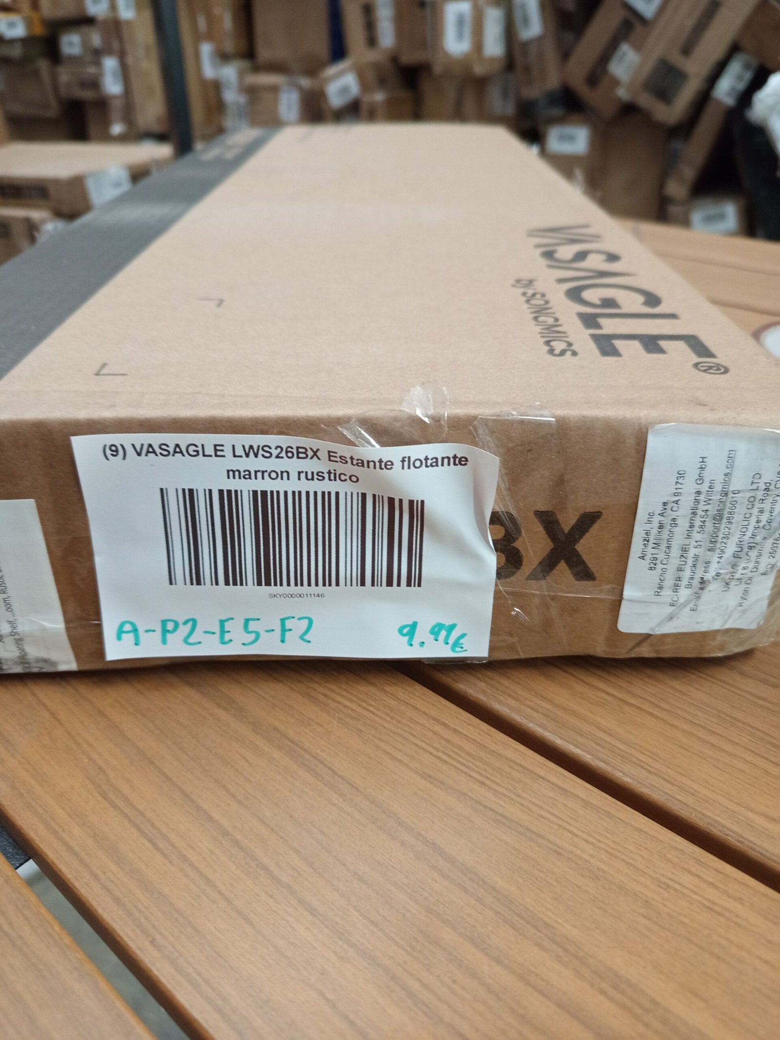 VASAGLE LWS26BX Estante Flotante Marrón Rústico - Imagen 7