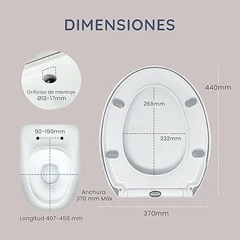 Asiento de inodoro - ovalado de cierre suave - CUQOO
