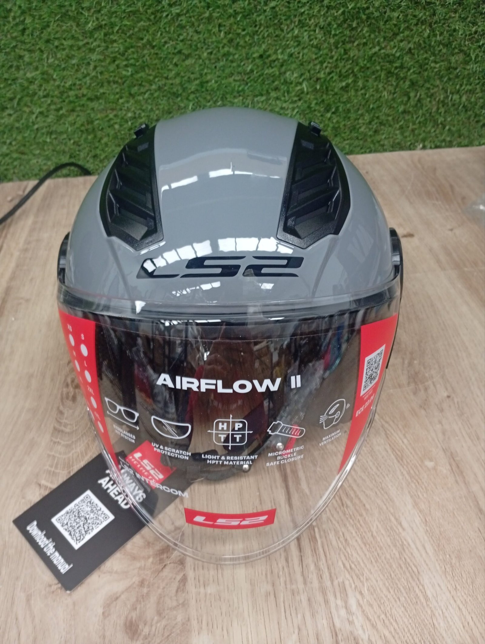 LS2 Casco Moto Jet AIRFLOW II NARDO GREY, XL - Imagen 6