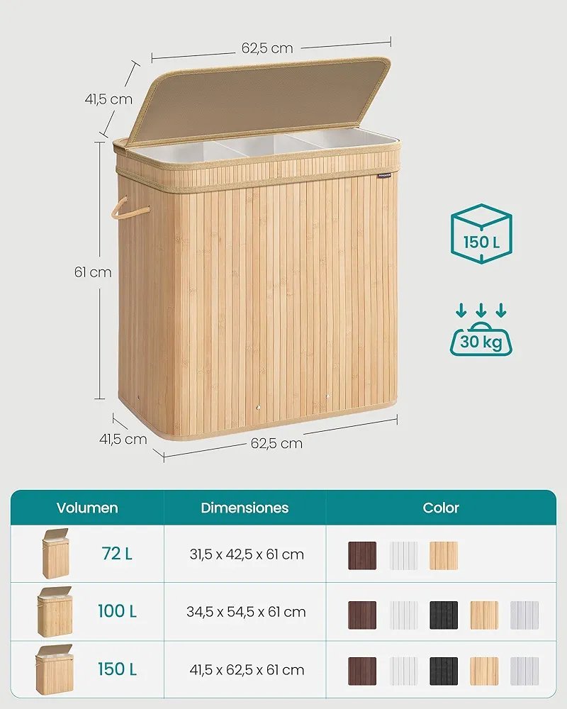 Cesto Ropa Sucia - LCB062N01 - SONGMICS - Imagen 2