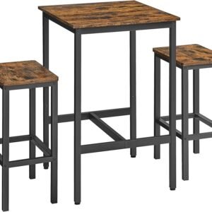 VASAGLE LBT017B01 MESA DE BAR CON TABURETES.