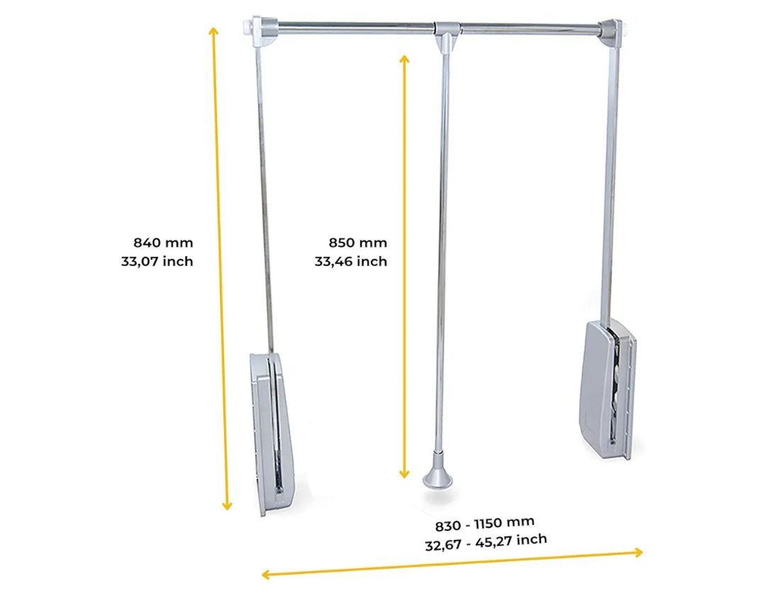 Emuca - Barra de armario abatible, perchero basculante. - Imagen 2