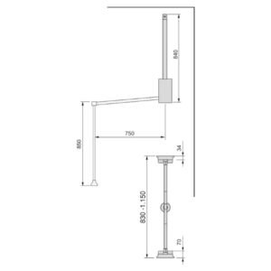 Emuca - Barra de armario abatible, perchero basculante.