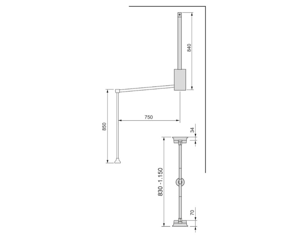 Emuca - Barra de armario abatible, perchero basculante.