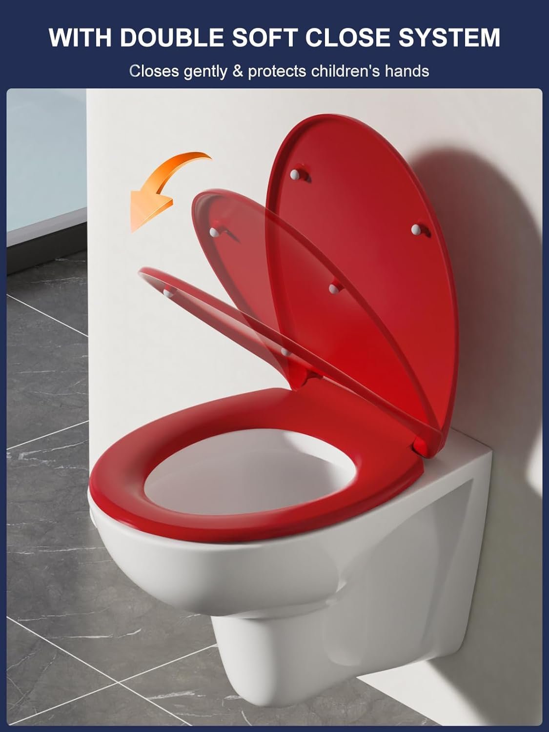 YEAUPE PRO Tapa Wc Forma O Universal, Asiento de Inodoro de Cierre Suave. - Imagen 3
