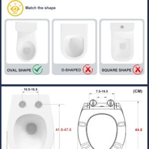 YEAUPE PRO Tapa Wc Forma O Universal, Asiento de Inodoro de Cierre Suave.