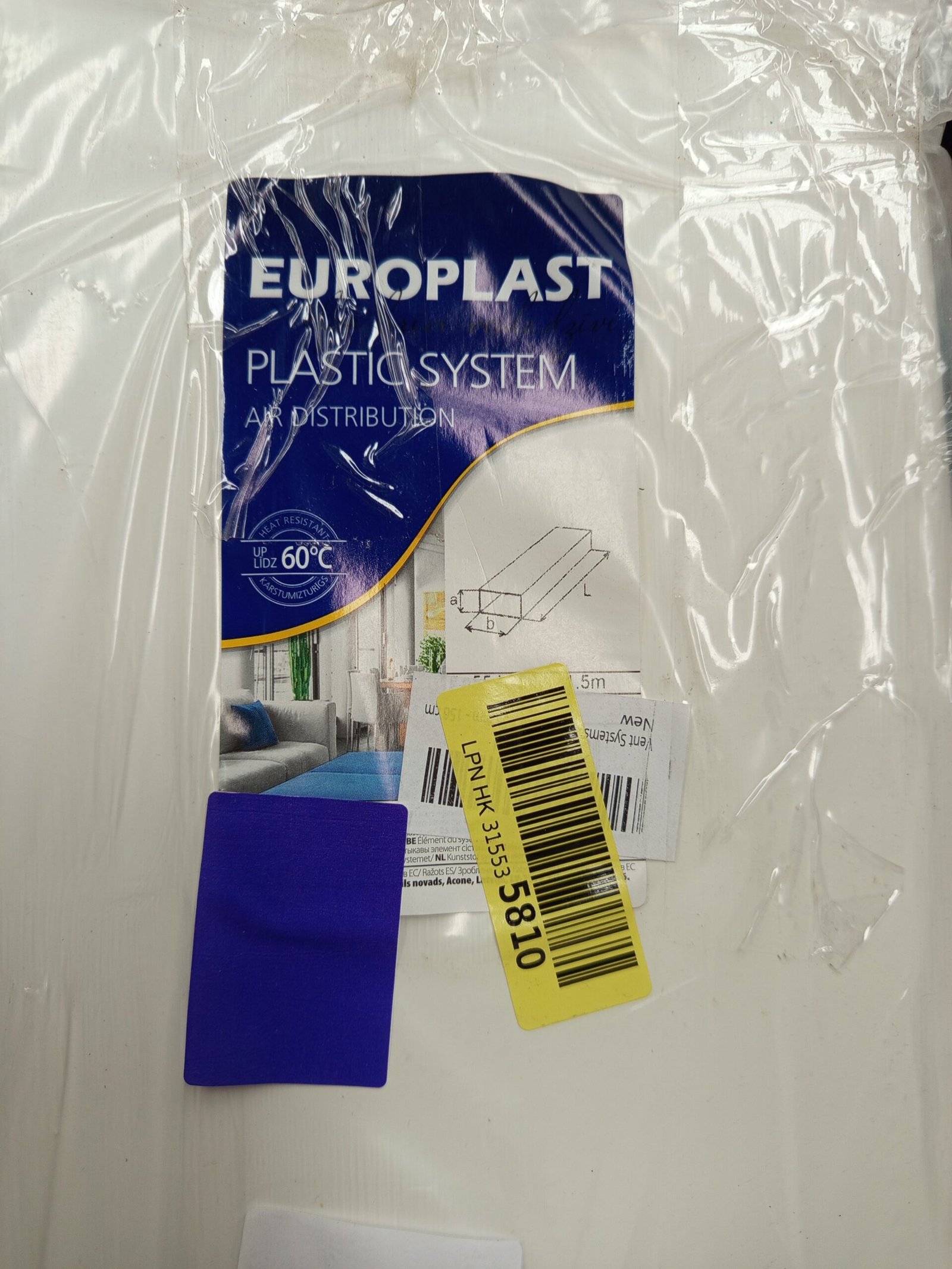 EUROPLAST 220 x 55 mm/22 x 5,5 cm. Canal plano rectangular de plástico - Imagen 4