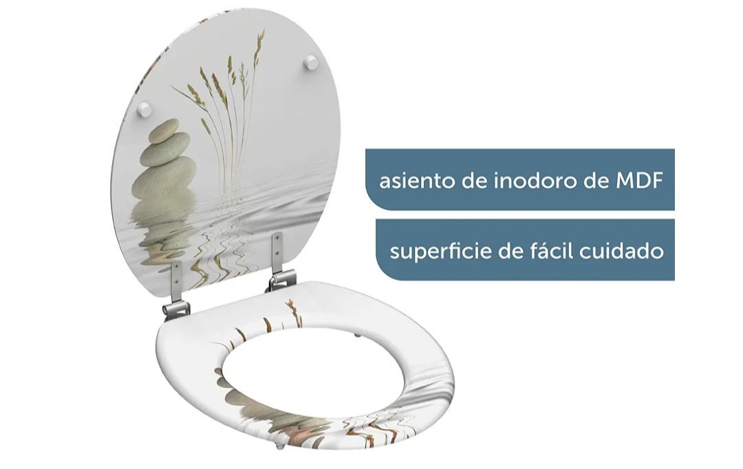 SCHÜTTE 80022 Balance - Asiento de inodoro con núcleo de madera, - Imagen 2