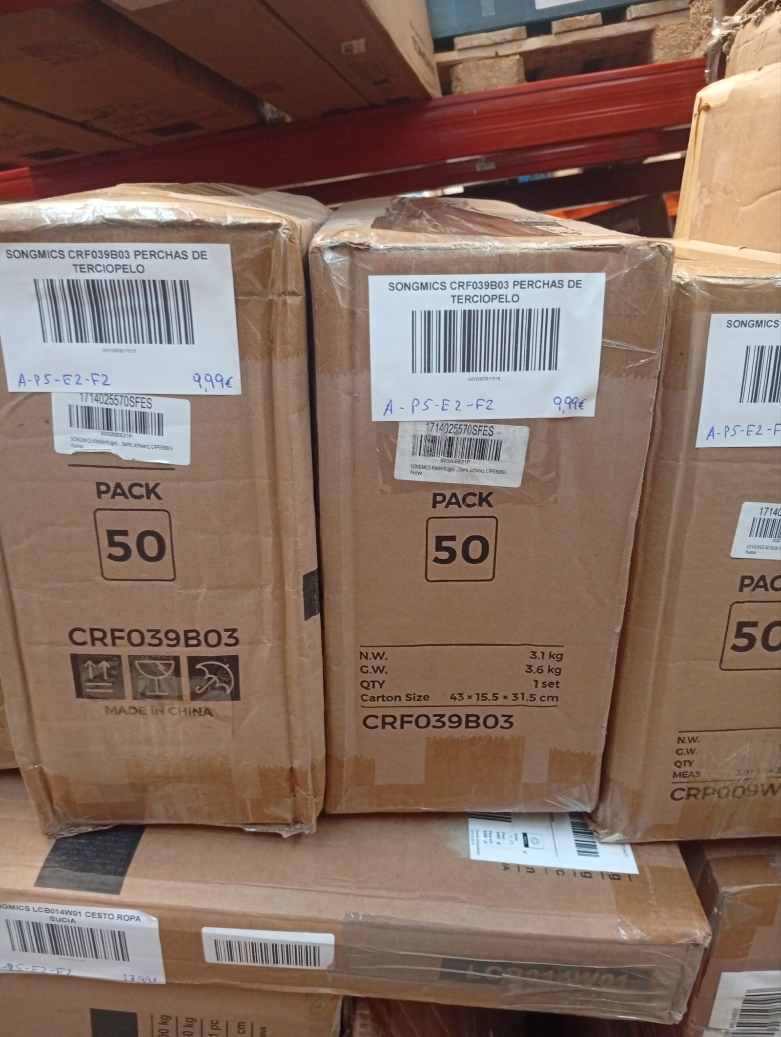 SONGMICS CRF039B03 PERCHAS DE TERCIOPELO - Imagen 6