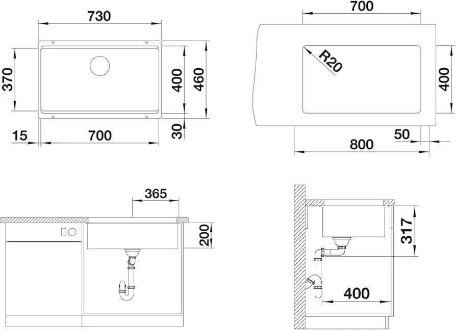 BLANCO ESTAGON 700-U FREGADERO - Imagen 2