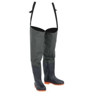 vidaXL Botas altas de agua de pesca verde oscuro talla 44.