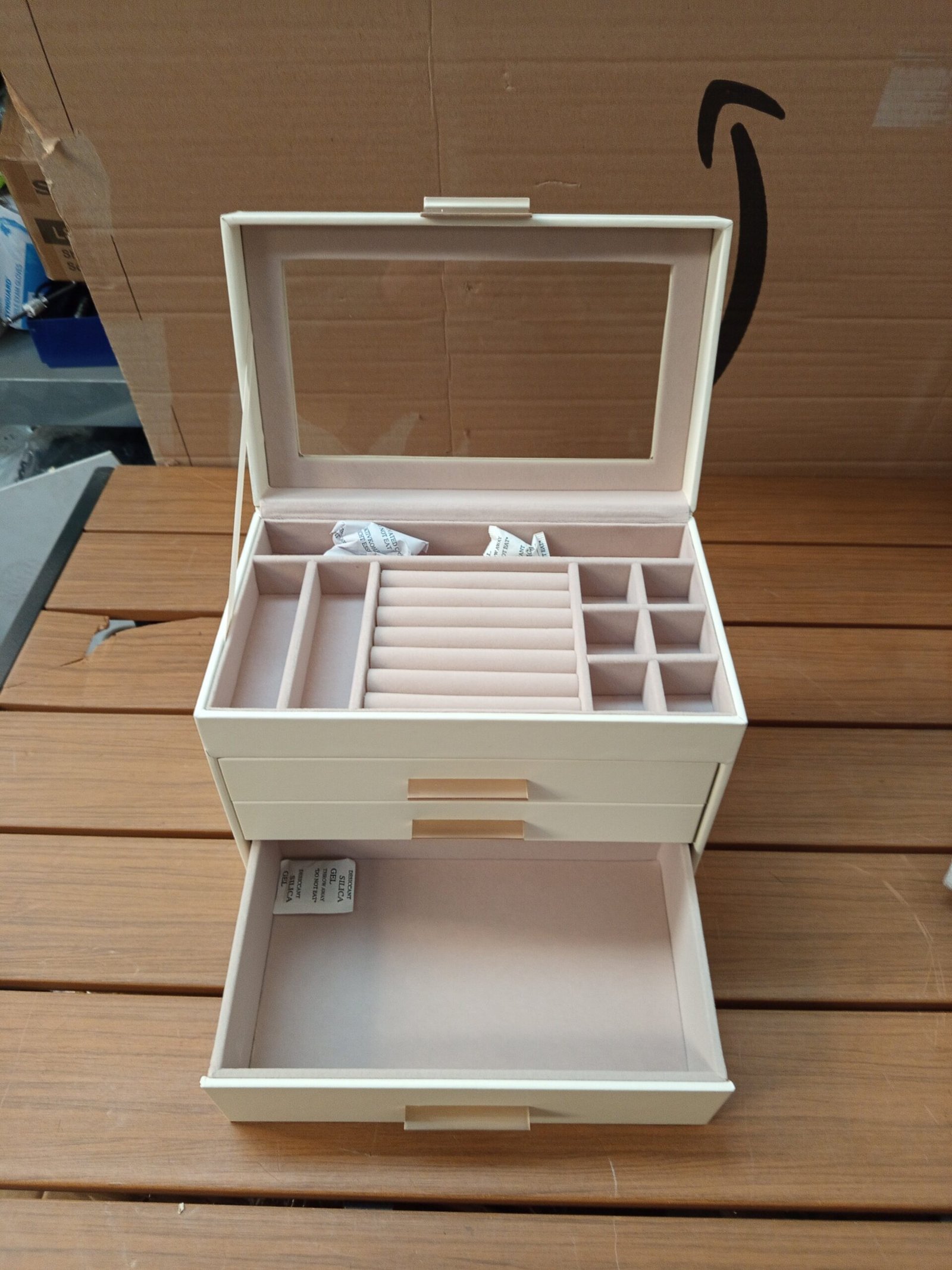 SONGMICS JBC161W01 Caja de Joyas, Caja Joyero con 4 Niveles. - Imagen 3