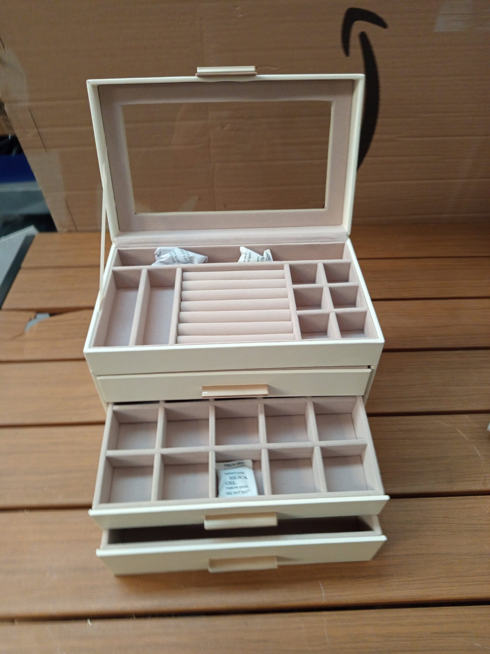 SONGMICS JBC161W01 Caja de Joyas, Caja Joyero con 4 Niveles. - Imagen 4