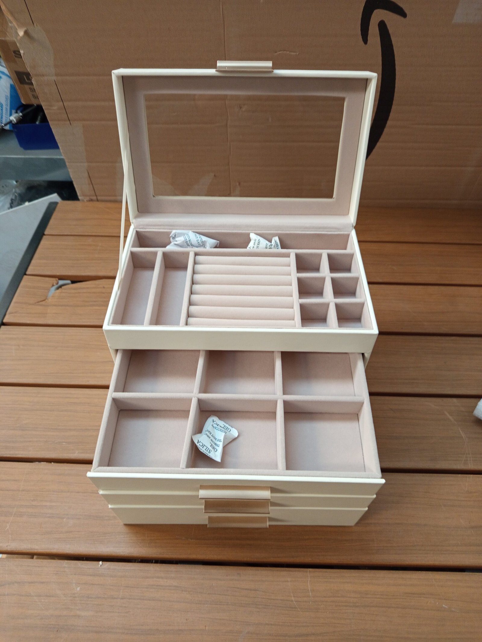 SONGMICS JBC161W01 Caja de Joyas, Caja Joyero con 4 Niveles. - Imagen 5