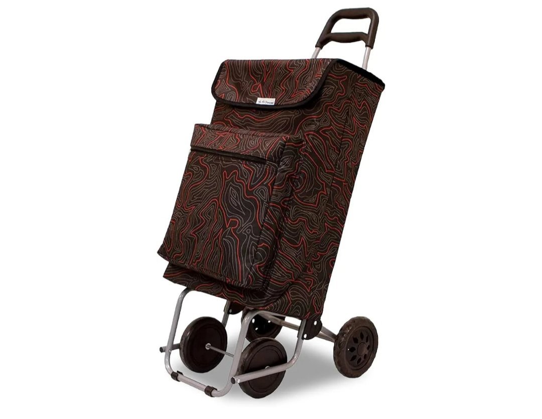 Amig - Carro de la Compra de 4 Ruedas - Bolsillo Exterior para Congelados.