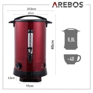 Arebos Cocina eléctrica para vino caliente 950 W 8,8 L.