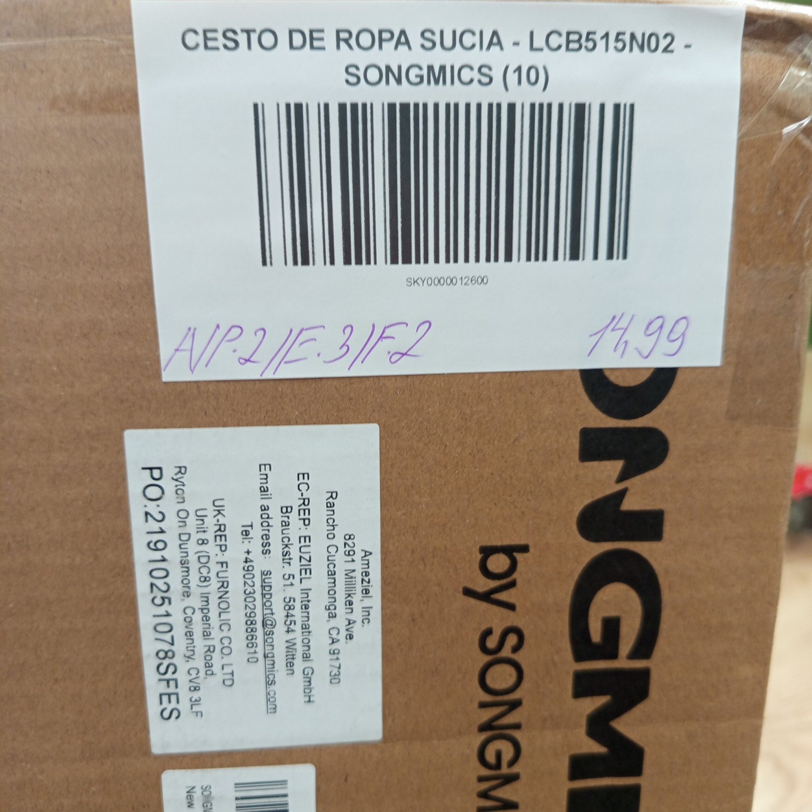 Cesto de Ropa Sucia - LCB515N02 - SONGMICS - Imagen 7