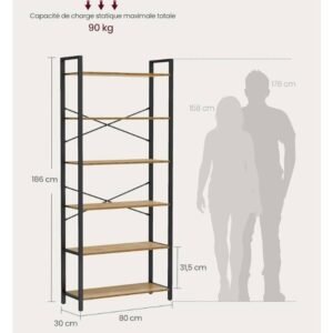 VASAGLE LLS082B48 - Estantería grande.
