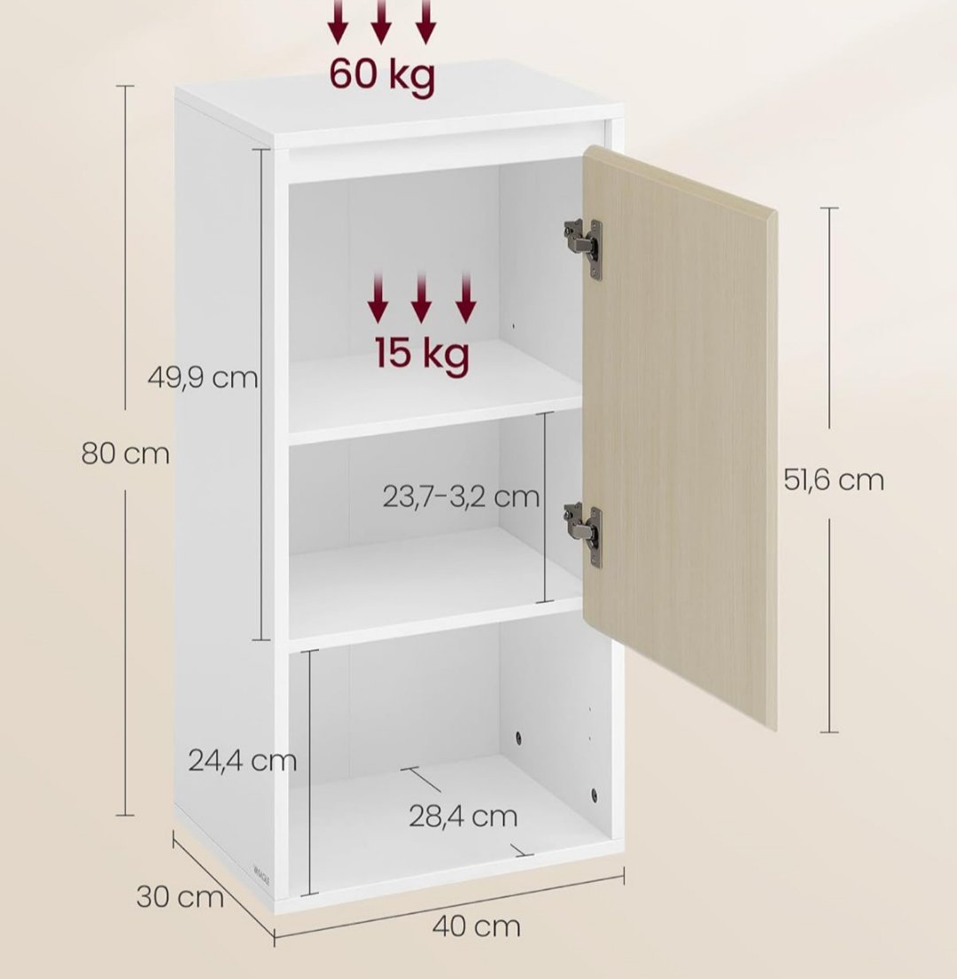 VASAGLE Kailyn Colección - Armario de Baño BBK742N01. - Imagen 2