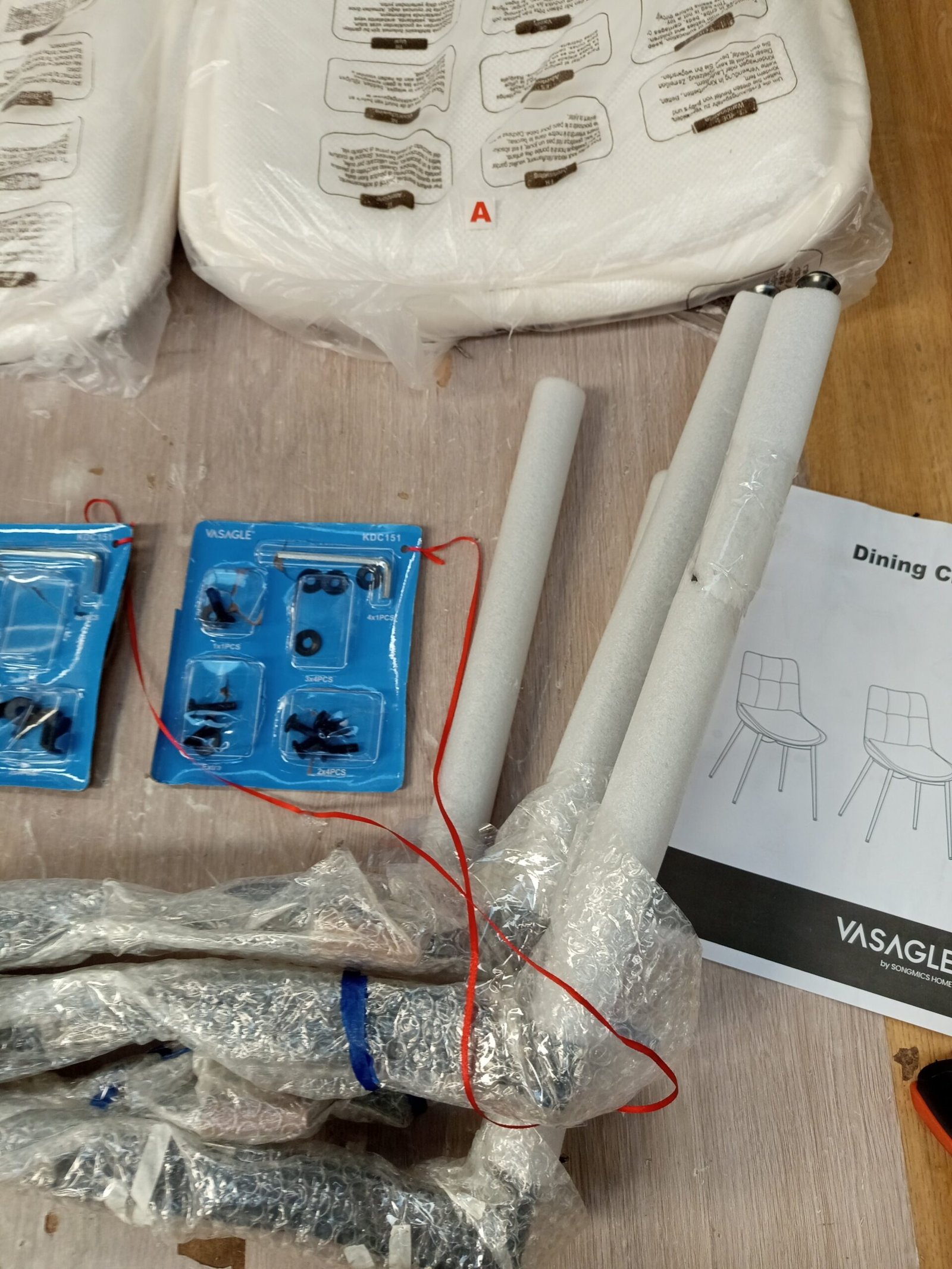 VASAGLE Juego de 2 Sillas de Comedor KDC151W01 - Imagen 5