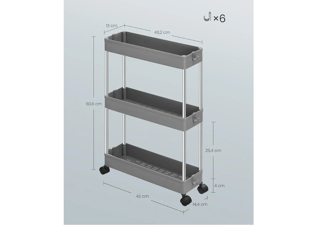 SONGMICS Carro de Almacenamiento
KSC007G01 - Imagen 2