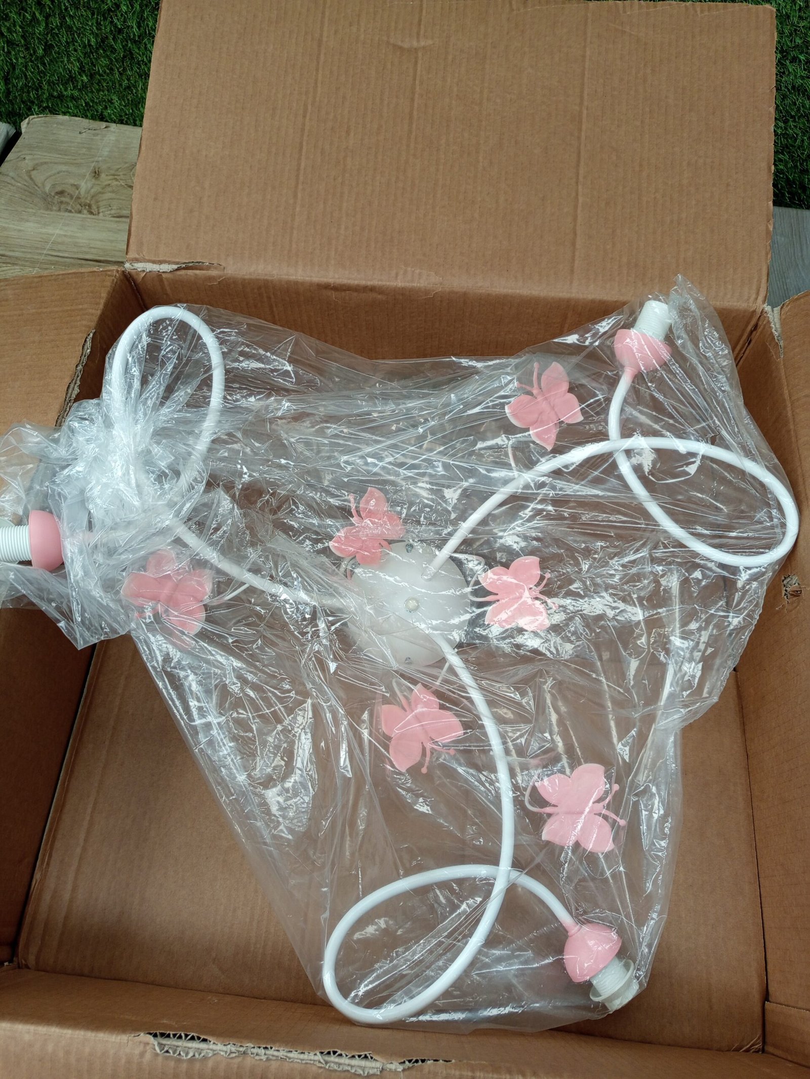 ONLI - Plafón de 3 luces de metal blanco con mariposas pintadas - Imagen 5