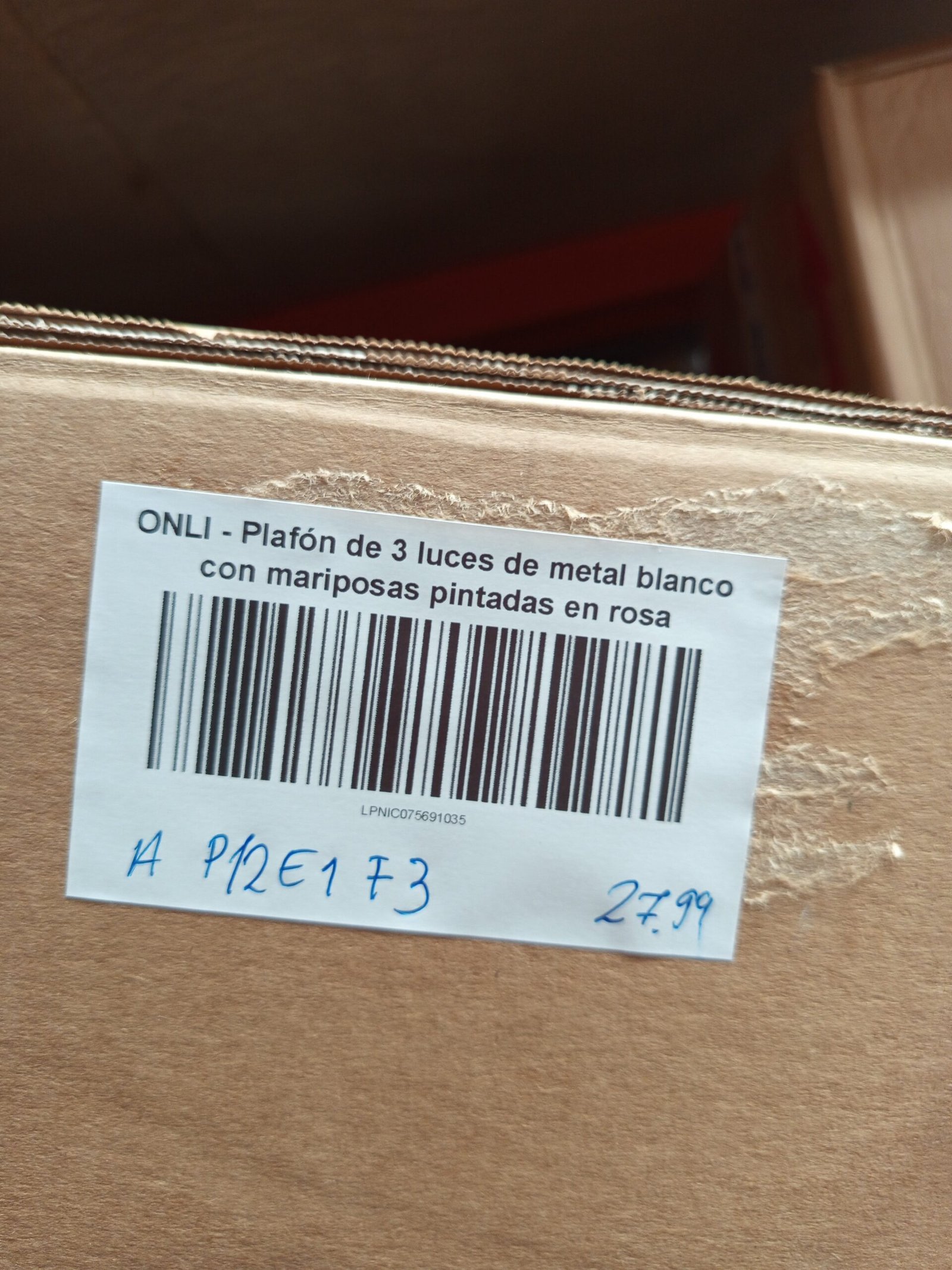 ONLI - Plafón de 3 luces de metal blanco con mariposas pintadas - Imagen 6