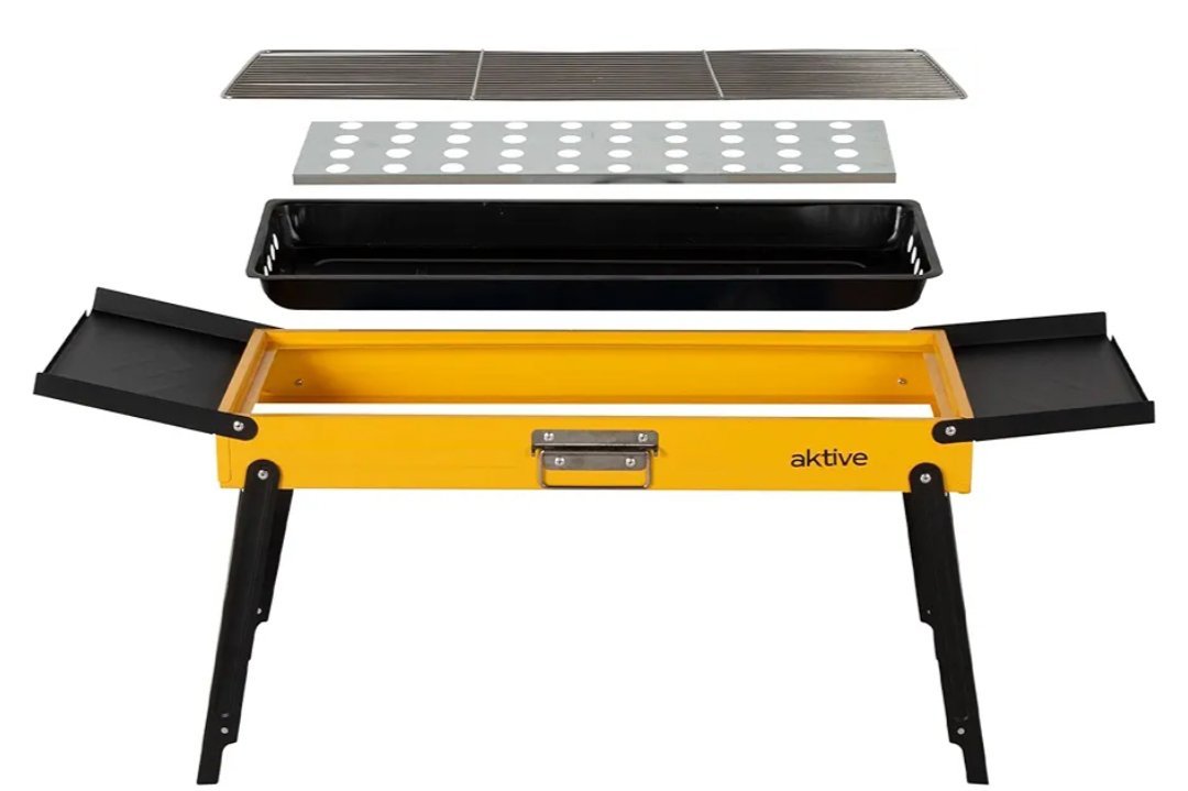 AKTIVE Barbacoa carbón plegable