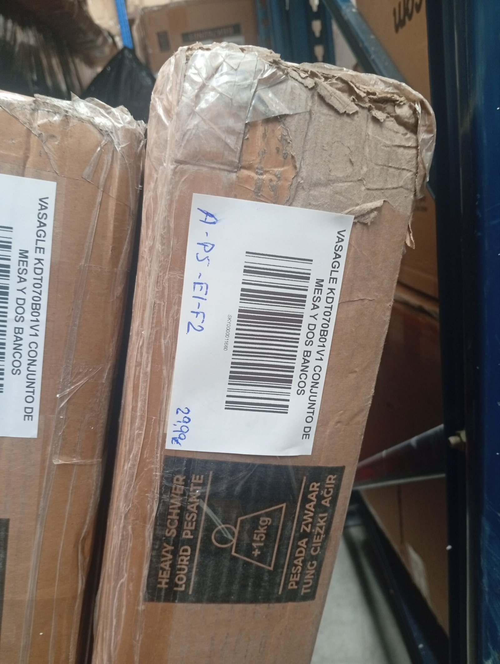 VASAGLE KDT070B01V1 CONJUNTO DE MESA Y DOS BANCOS - Imagen 8