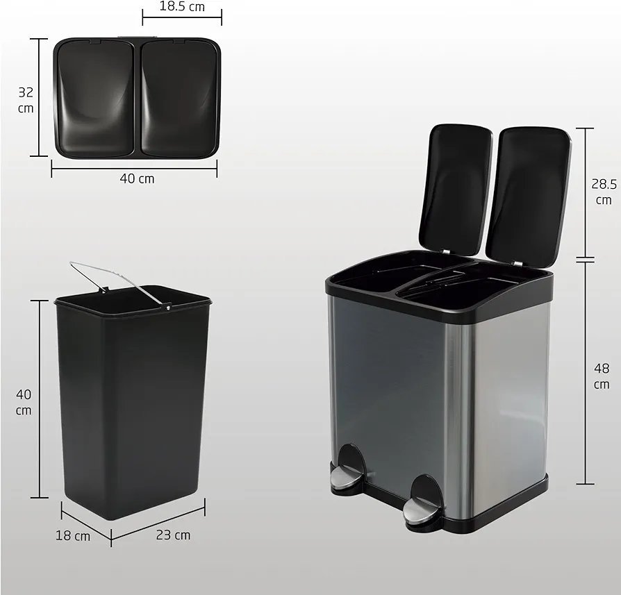 Cubo de Reciclaje Doble - RECIK2-30 - Amig - Imagen 2