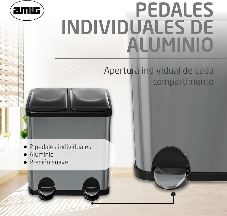 Cubo de Reciclaje Doble - RECIK2-30 - Amig