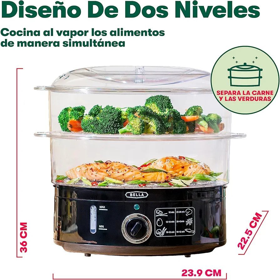 Bella Vaporera de 2 Niveles, Negro - Imagen 2
