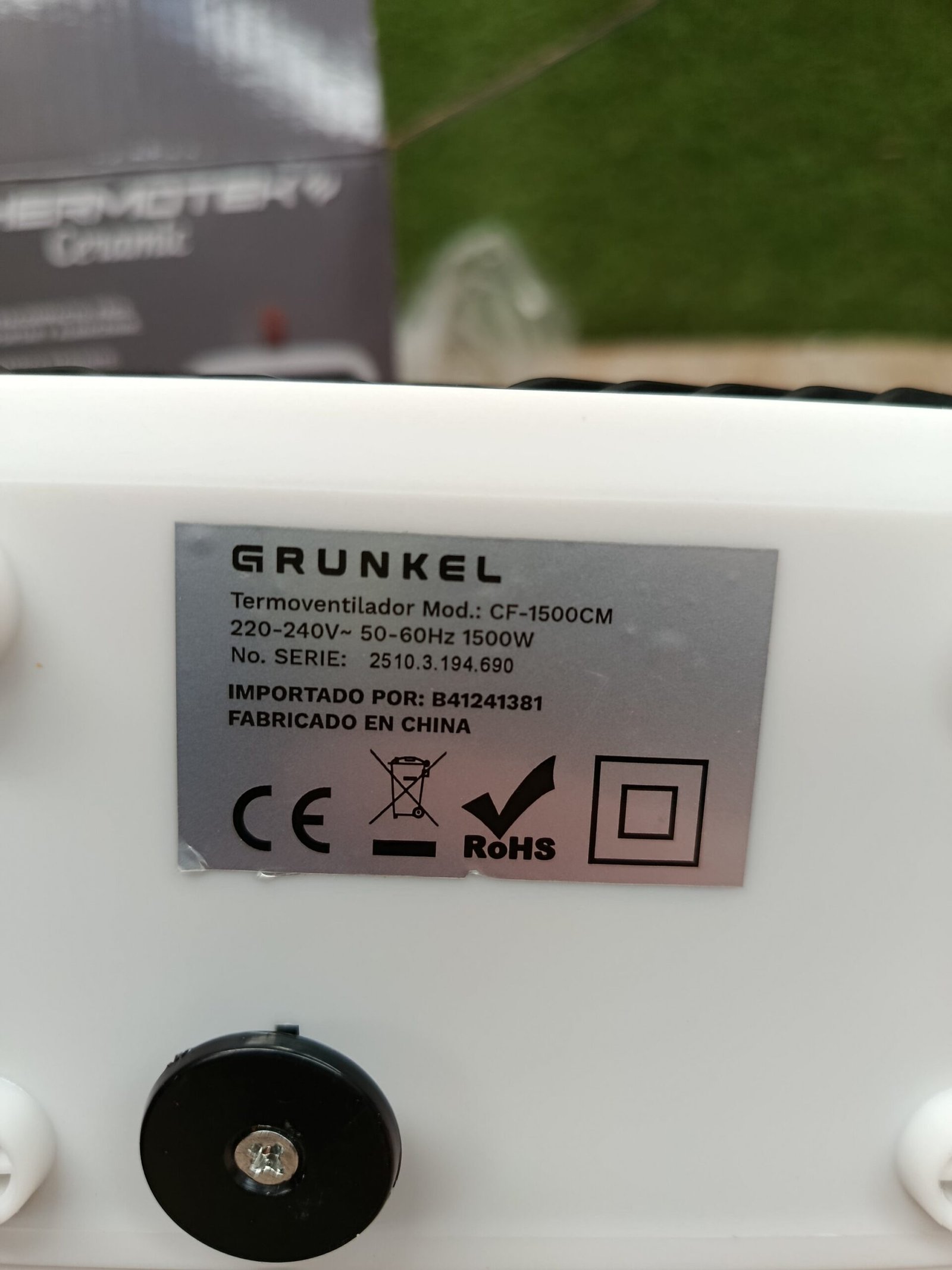 Calefactor Cerámico - CF-1500CM - GRUNKEL - Imagen 6