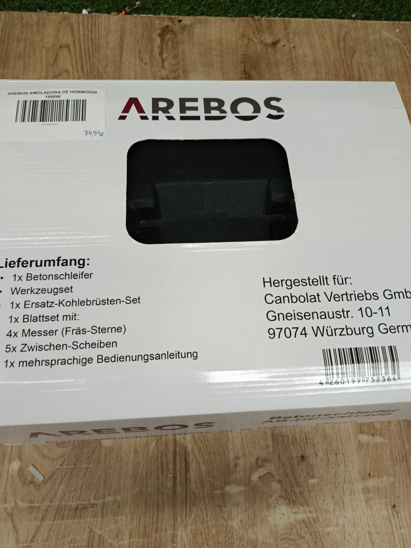 AREBOS Amoladora de hormigón 1500W - Imagen 9