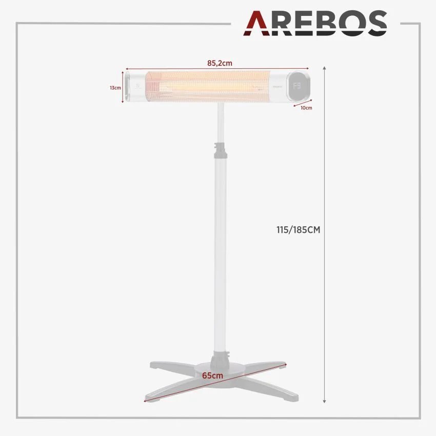 AREBOS Calefactor de Infrarrojos de 2000W - Imagen 2