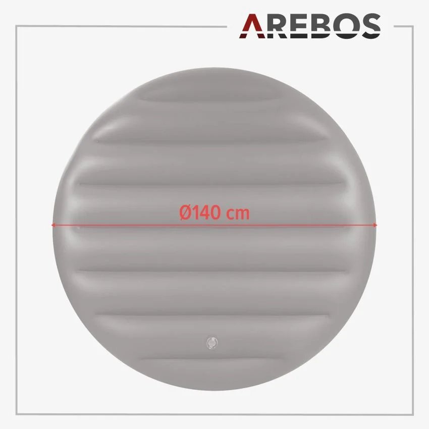 Cubierta térmica para bañera de hidromasaje 4P Ø140 cm gris - Imagen 2