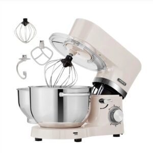 Arebos Procesador de Alimentos con Recipientes de 4,5 y 5,5L Crema