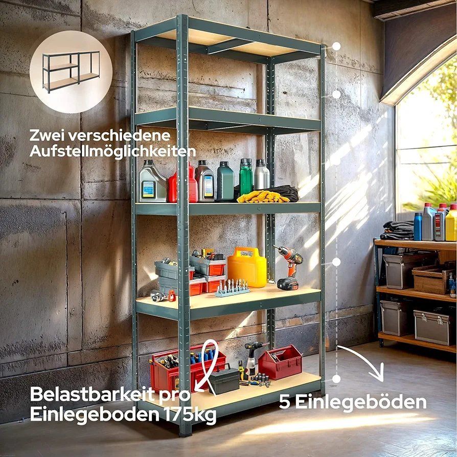 AREBOS Juego de 2 Estanterías Negras.