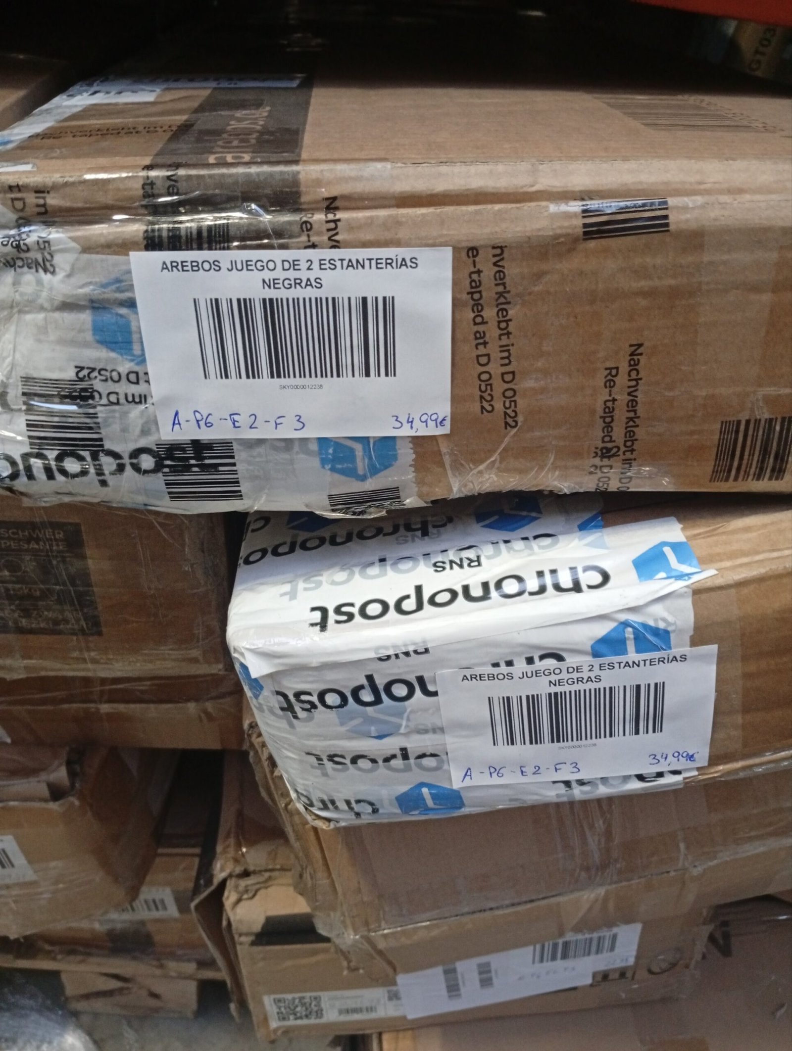 AREBOS Juego de 2 Estanterías Negras. - Imagen 9