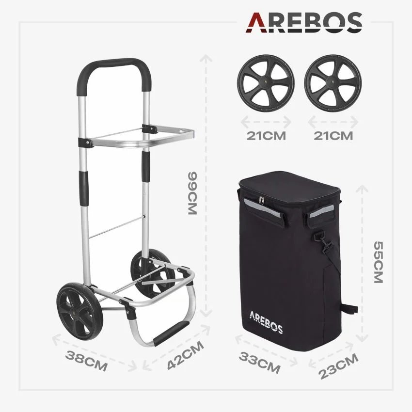 Carrito de la compra 3en1 negro.