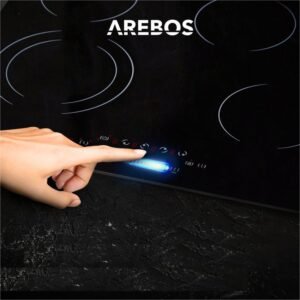 Placa vitrocerámica 4 zonas de cocción.