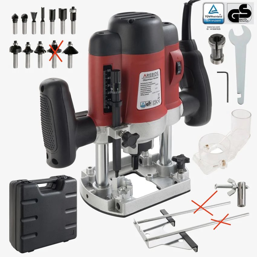 Fresadora - 11 piezas - Arebos.