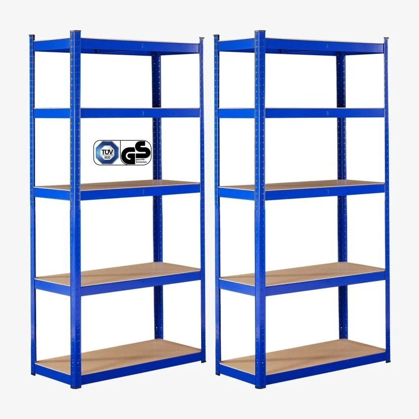 Arebos 2 Estanterías 180X90X30 Azules