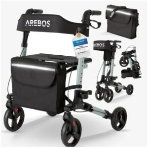 Rollator de aluminio negro Arebos