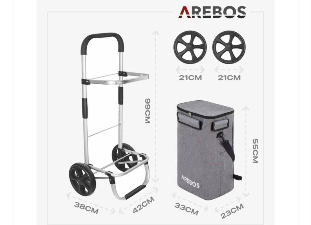 Aribos carrito de la compra 3en1 gris - Imagen 2