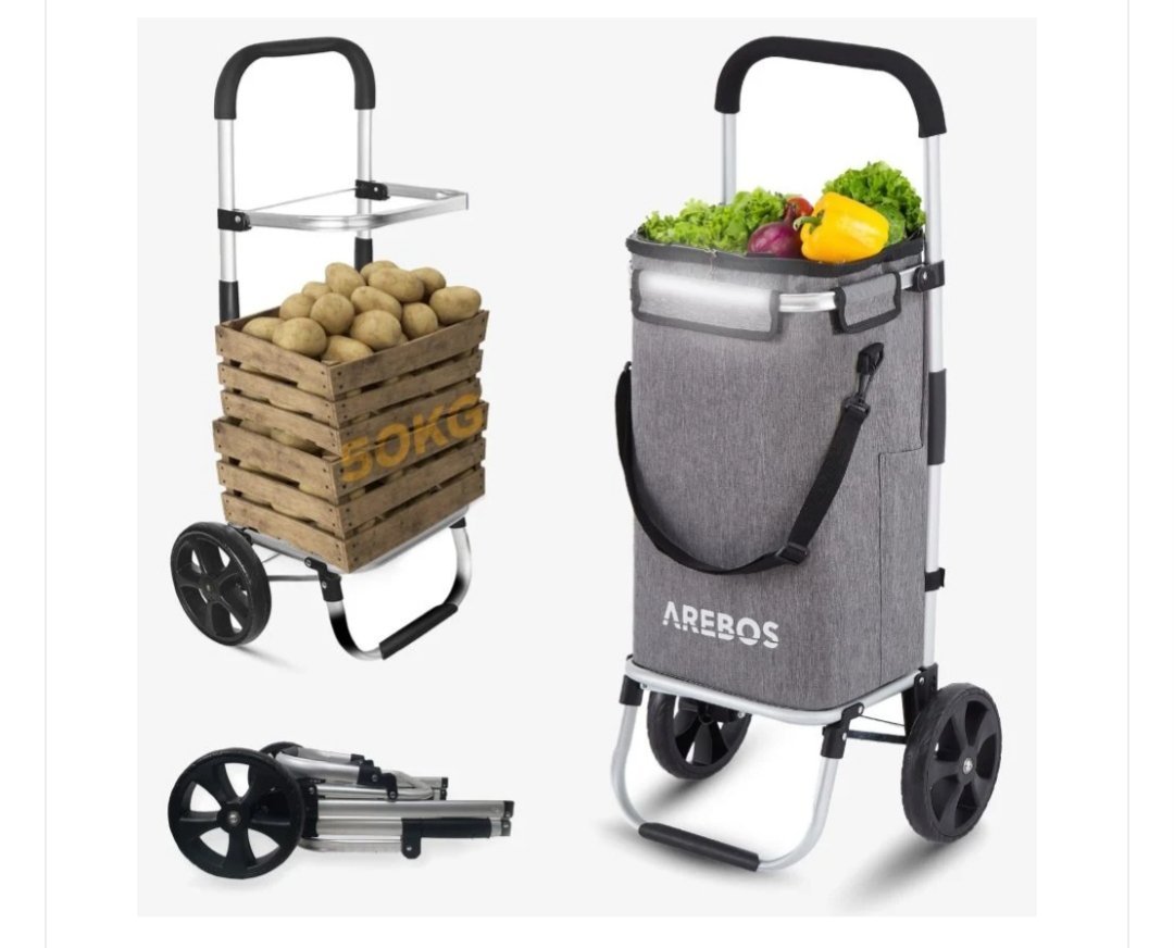 Aribos carrito de la compra 3en1 gris