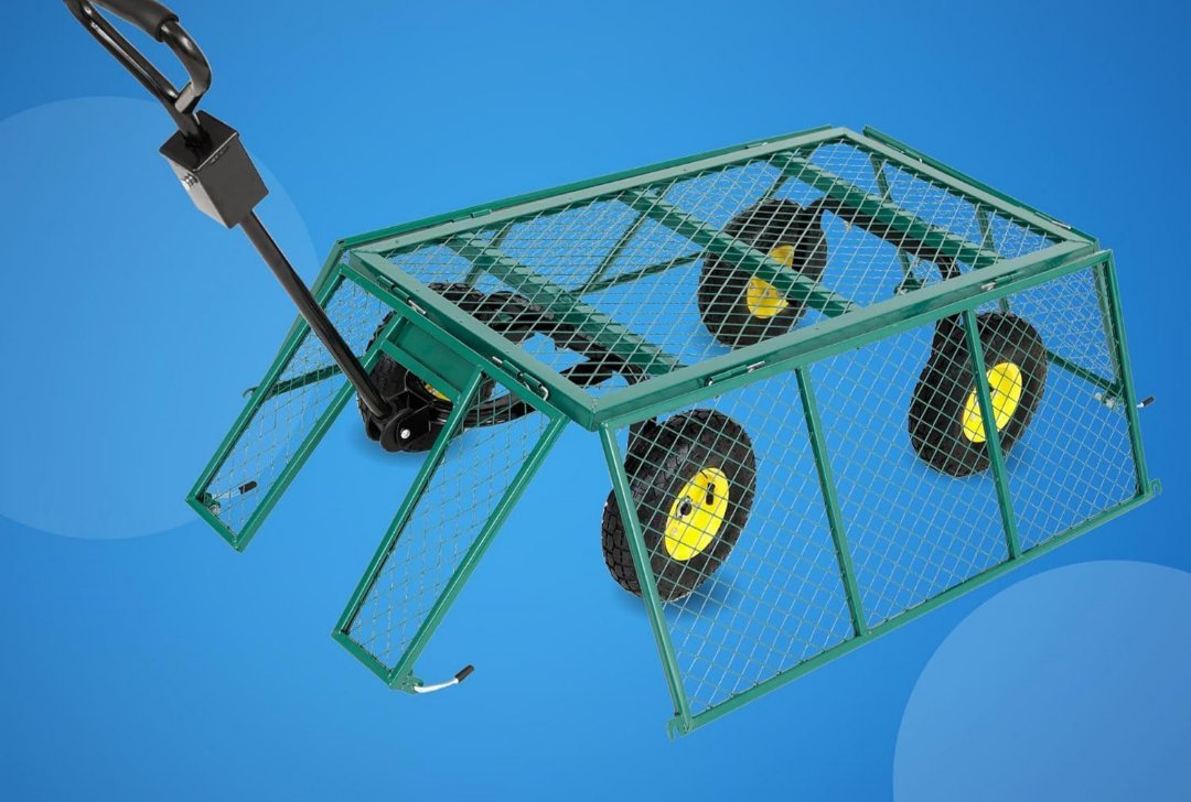 AREBOS Carro de mano Carro de jardín Carro de material Carro.