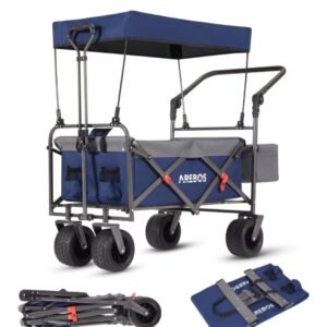 Carretilla plegable AREBOS con techo